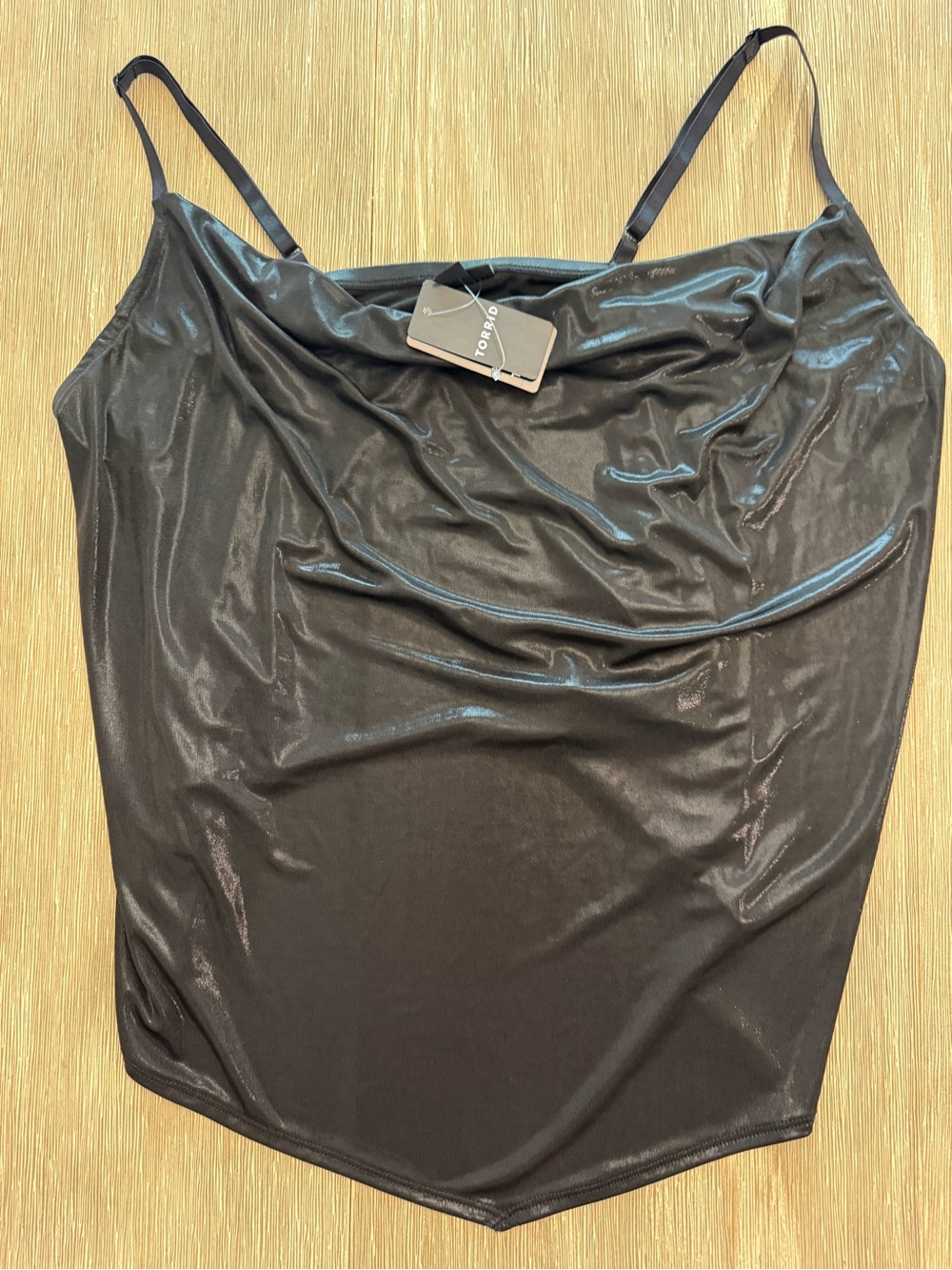 torrid NWT Black Liquid Shine Cowl Cami size 1X